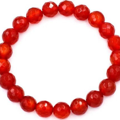 Chuỗi hạt đeo tay Thạch Anh Đỏ Cắt Giác 8 ly 21 hạt - hợp mệnh Hỏa, mệnh Thổ