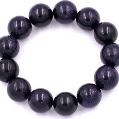 Vòng tay chuỗi hạt Đá Lam Sa 16 ly 14 hạt - hợp mệnh Thủy, mệnh Mộc - Vòng size lớn