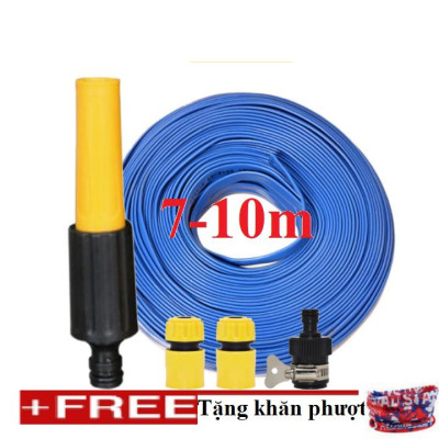 Bộ dây vòi xịt nước rửa xe, tưới cây . tăng áp 3 lần, loại 7m, 10m 206622-5 cút sập,nối đen + tặng khăn phượt