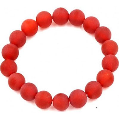 Vòng tay chuỗi hạt thạch anh đỏ mài mờ 10 ly