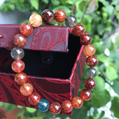 CHIẾC VÒNG THẠCH ANH TÓC TAM TÀI VIP  ĐẸP  SIZE VÒNG 8,5LY 100% ĐÁ THIÊN NHIÊN