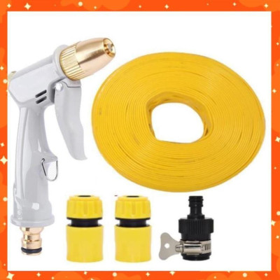 Bộ dây vòi xịt nước rửa xe,tưới cây tăng áp 3 lần, loại 15m (cút nhựa nối 713-1) 206846 