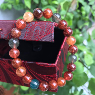 CHIẾC VÒNG THẠCH ANH TÓC TAM TÀI VIP  ĐẸP  SIZE VÒNG 8,5LY 100% ĐÁ THIÊN NHIÊN