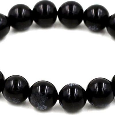 Vòng tay chuỗi hạt đá thạch anh Đen khắc chữ Phật 10 ly