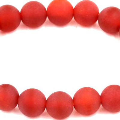 Vòng tay chuỗi hạt thạch anh đỏ mài mờ 10 ly