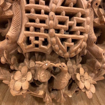 Sập Nằm Thập Điểu Quần Mai Cỡ Đại Gỗ Gụ Nam Phi