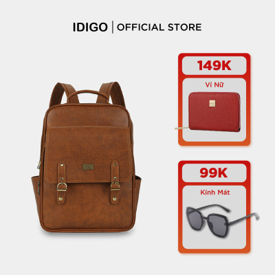 Balo Laptop Da Cao Cấp IDIGO UBP2-5050, Balo Công Sở Nam Nữ Nắp Gập Thời Trang Đựng Laptop 15 Inch