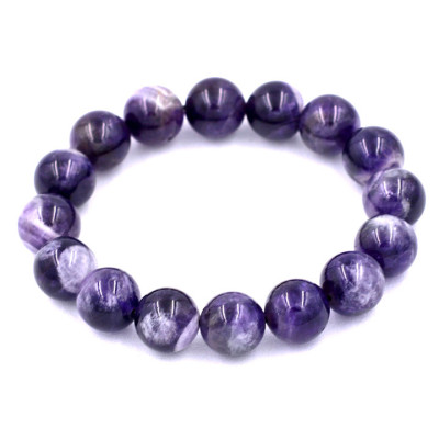 Vòng tay chuỗi hạt thạch anh tím than 12 ly 16 hạt