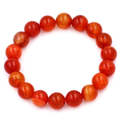 Vòng tay chuỗi hạt vân rồng cam 10 ly 18 hạt