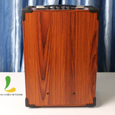 Loa kéo Hosan GD08-13 - Loa di động mini karaoke thùng gỗ tặng 2 micro nhẹ dễ hát - Hàng nhập khẩu
