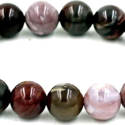 Vòng tay chuỗi hạt gỗ hóa thạch 12 ly 17 hạt