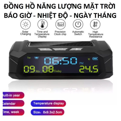 Đồng Hồ Ô Tô 3in1 Mẫu Mới: Báo Giờ, Ngày Tháng, Nhiệt Độ - Màn Hình LED Đa Năng Cực Tiện