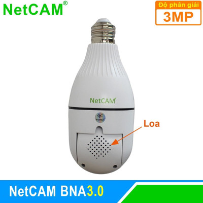 Camera IP WiFi Giám Sát An Ninh NetCAM BNA3.0, Quay quét 360 độ, Độ phân giải 3.0MP, Theo dõi hoạt động trên App ICSEE - Hàng chính hãng