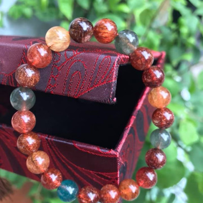 CHIẾC VÒNG THẠCH ANH TÓC TAM TÀI VIP  ĐẸP  SIZE VÒNG 8,5LY 100% ĐÁ THIÊN NHIÊN