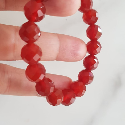 Vòng tay phong thuỷ Nữ đá mã não đỏ giác tự nhiên đẹp size vòng hạt 10mm hợp nữ mệnh hoả mệnh thổ ạ