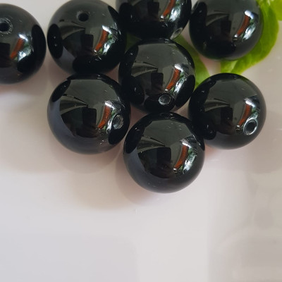 Hạt Lẻ rời Đá Mã Não Đen Đậm Đẹp phối vòng tay nam size lớn 20mm Hạt lẻ chuẩn hợp các Anh mạng Thuỷ , mệnh Mộc dành cho các anh cần hạt đá lẻ ạ