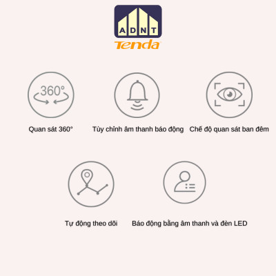 Camera wifi full HD 1080P xoay 360°CP3 2MB Tenda hàng chính hãng