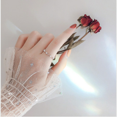 Nhẫn bạc thời trang phong cách Hàn quốc.12.09.Hở xoắn  ngôi sao