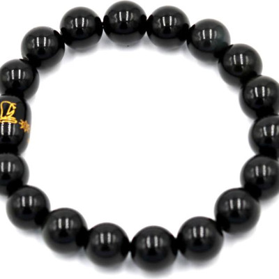 Vòng tay chuỗi hạt thạch anh đen 10 ly Thái tuế phù DTTD5