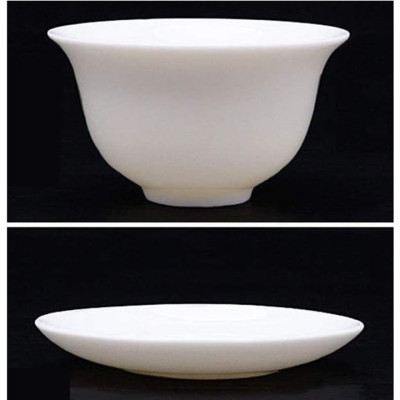 Bộ 2 chén đĩa men sứ trắng cao cấp loại 10 cm - Hàng khuyến mãi - Mã số 1008