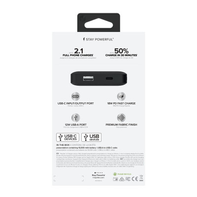 Sạc dự phòng Mophie Powerstation 10,000mAh Power Delivery - Hỗ trợ sạc nhanh PD 18W - HÀNG CHÍNH HÃNG