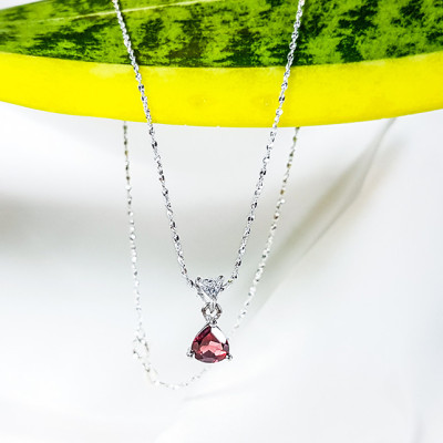Dây chuyền đá Garnet trái tim LAT.191