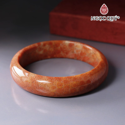 Vòng tay đá san hô hóa thạch bản hẹ mệnh hỏa, thổ - Ngọc Quý Gemstones