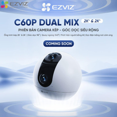 Camera WIFI EZVIZ C60P Dual Mix 2 Mắt Kép Góc Nhìn Siêu Rộng Xoay 360 Độ Đàm Thoại 2 Chiều Theo Dõi Chuyển Động - hàng chính hãng