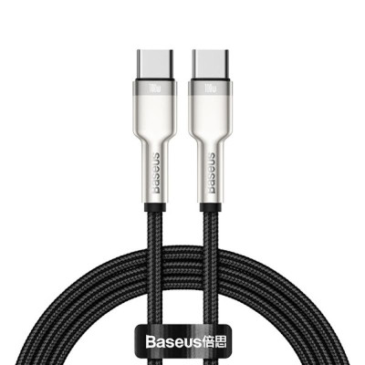Cáp sạc nhanh Baseus Cafule Metal Series Type C to Type C 100W CATJK (Fast charge & Data Cable)- Hàng chính hãng