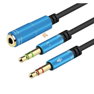 Jack Chuyển Đổi Tai Nghe 3.5mm Sang Audio Và Mic - Jack Gộp Tai Nghe và Mic 3.5mm Cho Laptop, Máy Tính PC Cáp Gộp Tai Nghe Và Mic Ra Jack 3,5mm Âm Cáp Ra 1 Cổng 3.5mm dây chuyển 2 đầu 3.5 audio Micro ra 1đầu lap - Giao Màu Ngẫu - Nhiên Hàng Nhập Khẩu