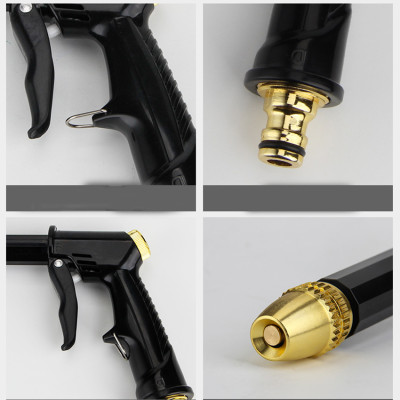 Bộ dây và vòi xịt rửa xe tưới cây tăng áp thông minh 810-2576 (dây xanh-cút nối đen)