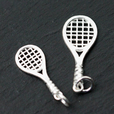 Combo 3 cái charm bạc hình vợt tennis mặt treo - Ngọc Quý Gemstones