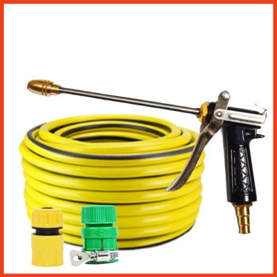 Rửa xe tưới cây Bộ dây và vòi xịt tăng áp lực nước 300% loại 25m cút nhựa,nối nhựa 206318
