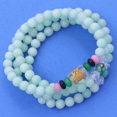 Vòng chuỗi 108 hạt đá ngọc bích charm lục tự chân ngôn - hạt 8 ly ( size lớn ), vòng chuỗi niệm Phật, vòng chuỗi đeo tay