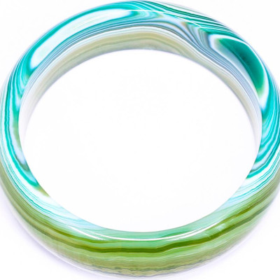 Vòng tay đá mã não xanh bản dày mệnh mộc hỏa - Ngọc Qúy Gemstones