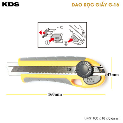 DAO RỌC GIẤY KHÓA XOAY KDS G-16