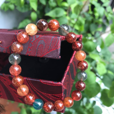 CHIẾC VÒNG THẠCH ANH TÓC TAM TÀI VIP  ĐẸP  SIZE VÒNG 8,5LY 100% ĐÁ THIÊN NHIÊN