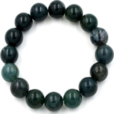 Vòng tay chuỗi hạt đá cẩm thạch xanh đậm 12 ly 16 hạt