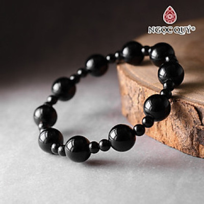 Vòng tay đá Obsidian mệnh thủy , kim - Ngọc Quý Gemstones