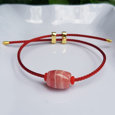 Vòng tay phong thủy may mắn Lu Charm Chất liệu hạt Đá Đào Hoa màu hồng vân tự nhiên Bóng đẹp dây đỏ may mắn có khoen chỉnh theo tay lớn nhỏ được hết ạ Nữ mệnh hỏa, mệnh thổ hợp vòng đeo tay xinh xắn, đẹp, may mắn tài lộc cho gia chủ ạ