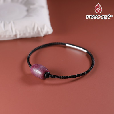 Vòng tay dây thép đá ruby nam phi 13x10mm, dây thép 15cm mệnh hỏa, thổ - Ngọc Quý Gemstones