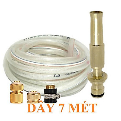 Bộ dây vòi xịt nước rửa xe, tưới cây . tăng áp 3 lần, loại 7m, 10m 206587 đầu đồng,cút đồng,+ tặng khăn phượt