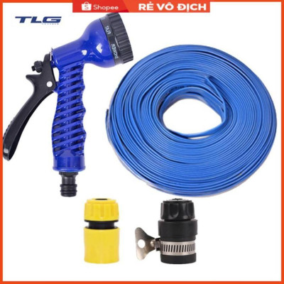 Bộ dây tăng áp 3 lần vòi xịt nước rửa xe, tưới cây loại 15m (cút nhựa nối nhựa đen 713-2) 206843