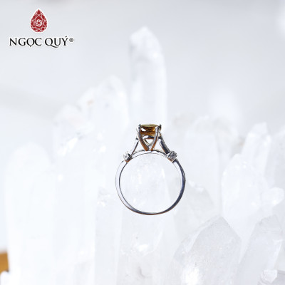 Nhẫn bạc nữ đá Citrine mệnh thổ, kim - Ngọc Quý Gemstones