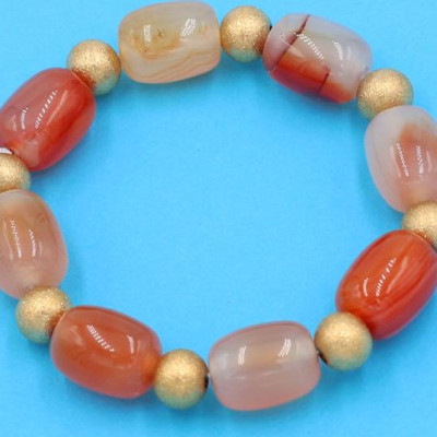 Chuỗi đeo tay - thạch anh cam bầu 17mm VTACBLHVT1 - hợp mệnh Hỏa, mệnh Thổ