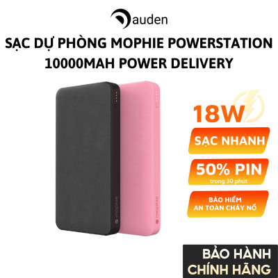 Sạc dự phòng Mophie Powerstation 10,000mAh Power Delivery - Hỗ trợ sạc nhanh PD 18W - HÀNG CHÍNH HÃNG