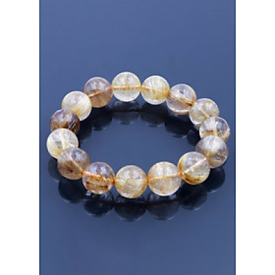 Vòng thạch anh tóc vàng by Anqlo Lusso 14mm-6A