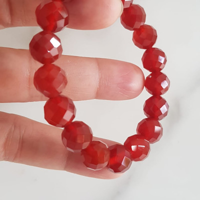 Vòng tay phong thuỷ Nữ đá mã não đỏ giác tự nhiên đẹp size vòng hạt 10mm hợp nữ mệnh hoả mệnh thổ ạ