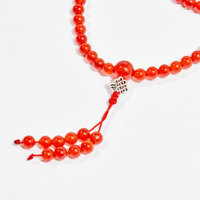 Vòng chuỗi hạt đeo tay 108 viên đá mã não đỏ 6mm mệnh hỏa , thổ - Ngọc Quý Gemstones