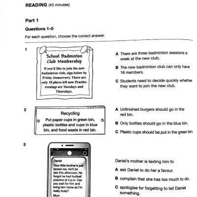 B1 Preliminary For Schools 1 For The Revised 2020 Exam Student